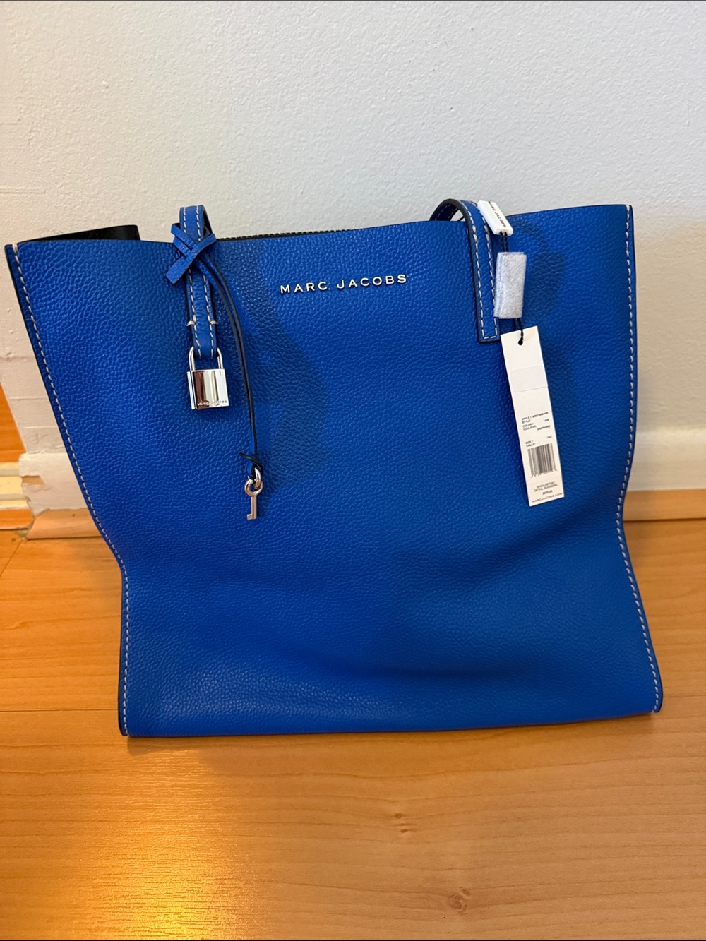Marc Jacobs Bright Blue Pebbled Leather Tote